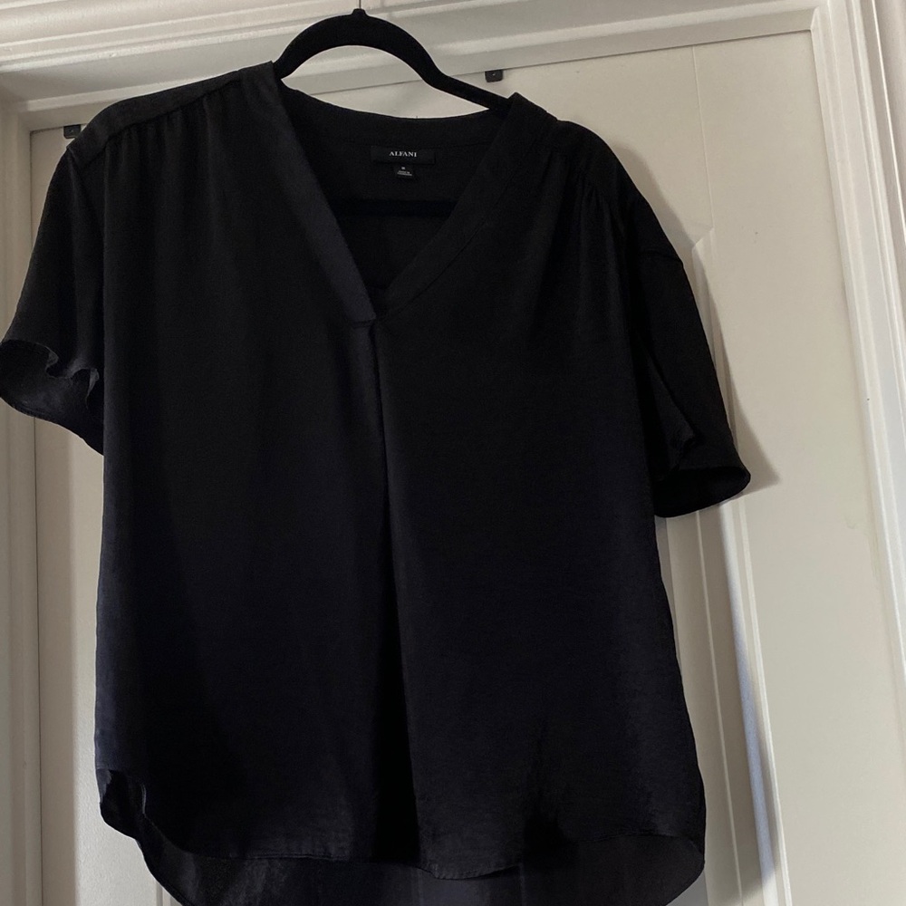 Alfani Classic Black V-Neck Blouse